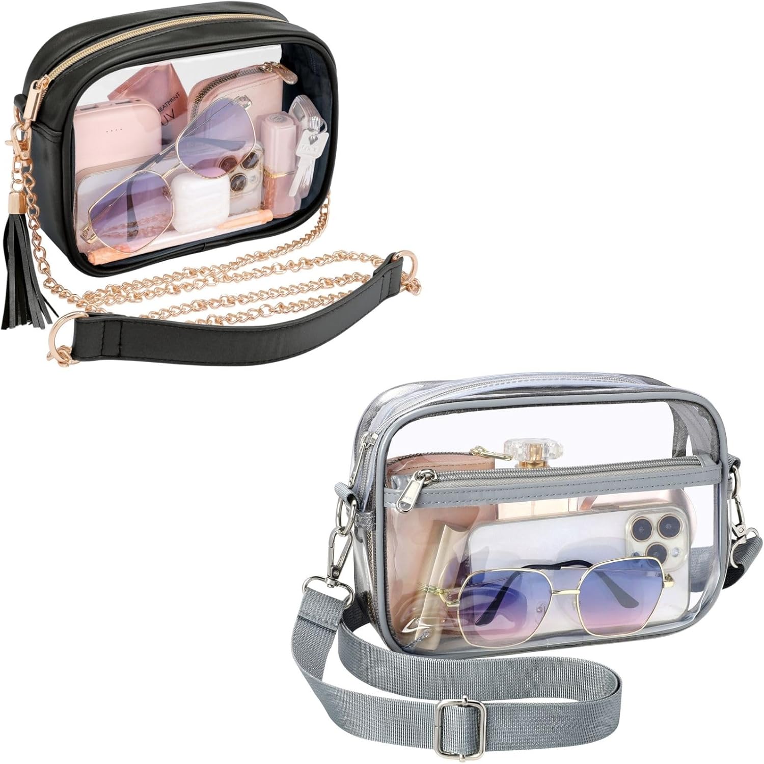 PACKISM Clear Purses for Women Clear Bag for Stadium Events Approved- Bundle Sale 2 pack