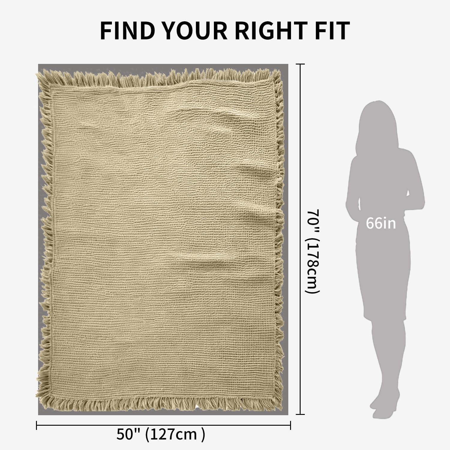 50x70 in Muslin Blanket for Adults, 6 Layer Gauze Blanket Throw | 100% Cotton muslin blanket Lightweight, Breathable & Soft, Twin 50"x70, All-Season Throw for Bed, Couch, or Travel
