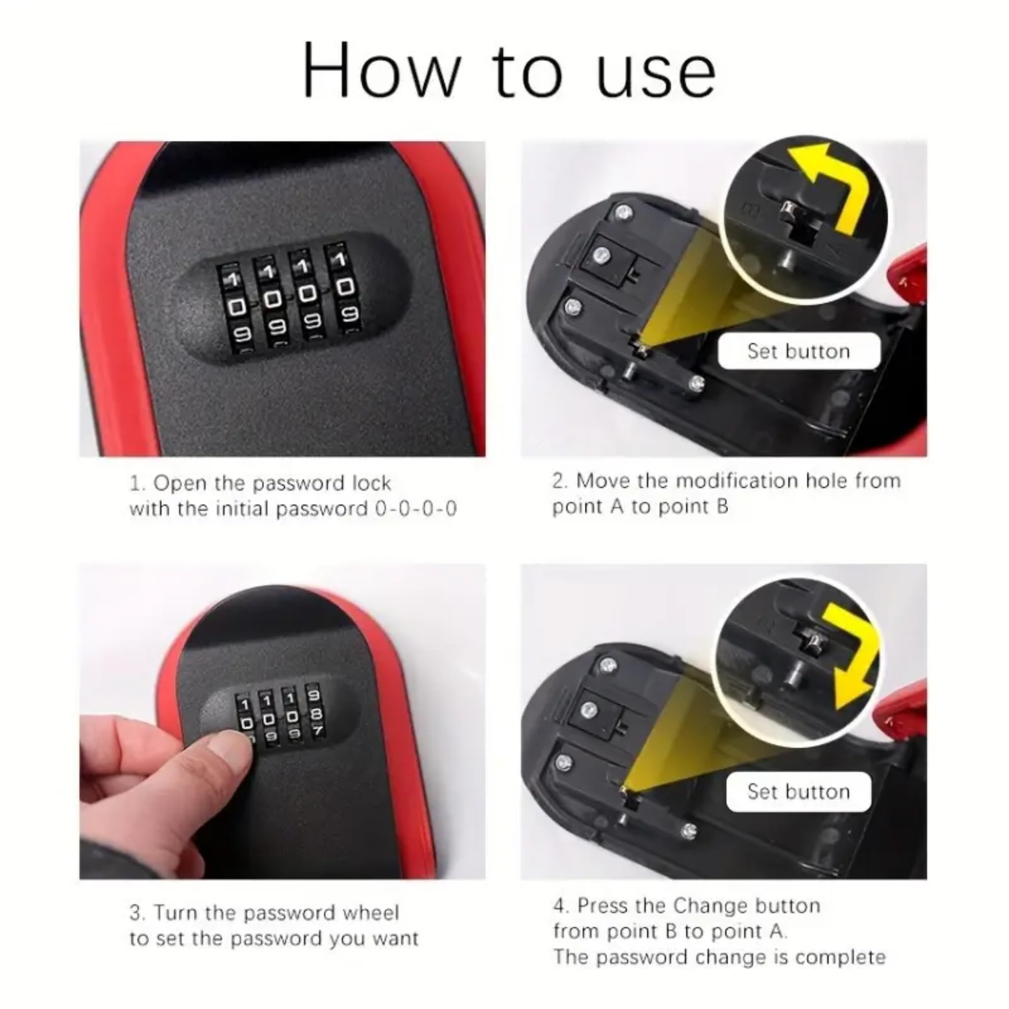 Thingymabob Secure Lockable Key Box with Combination (Black) - Image 4