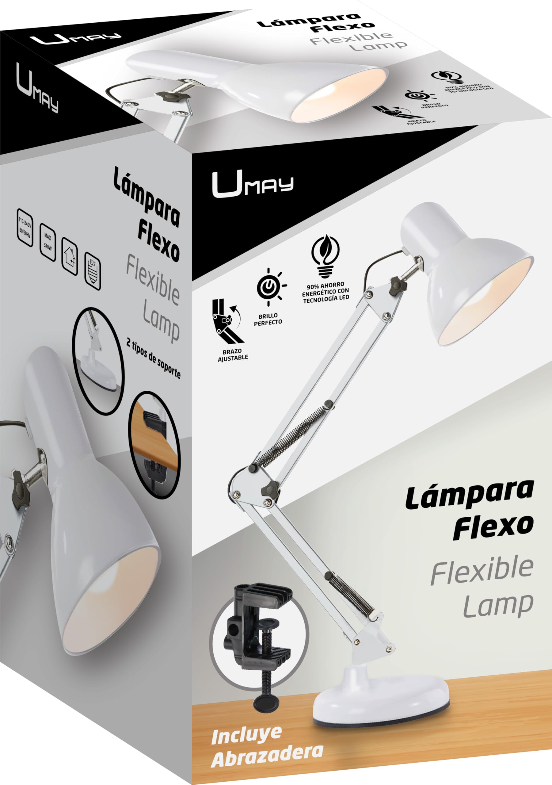 Lámpara de mesa multiposición Blanca UMAY