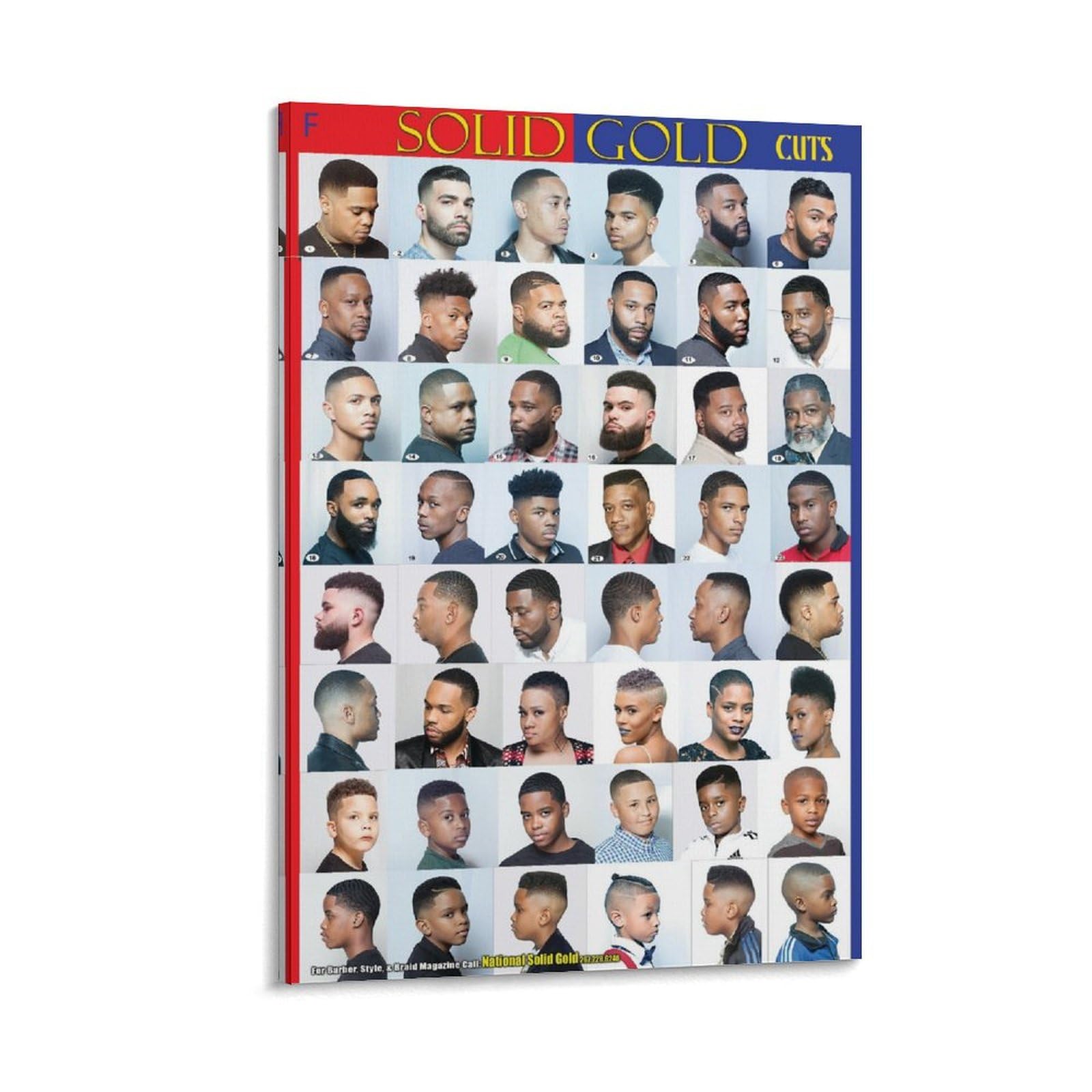 Barbershop Collage Poster for Men's Haircuts - Modern Barber Shop Canvas Art 08x12inch(20x30cm)