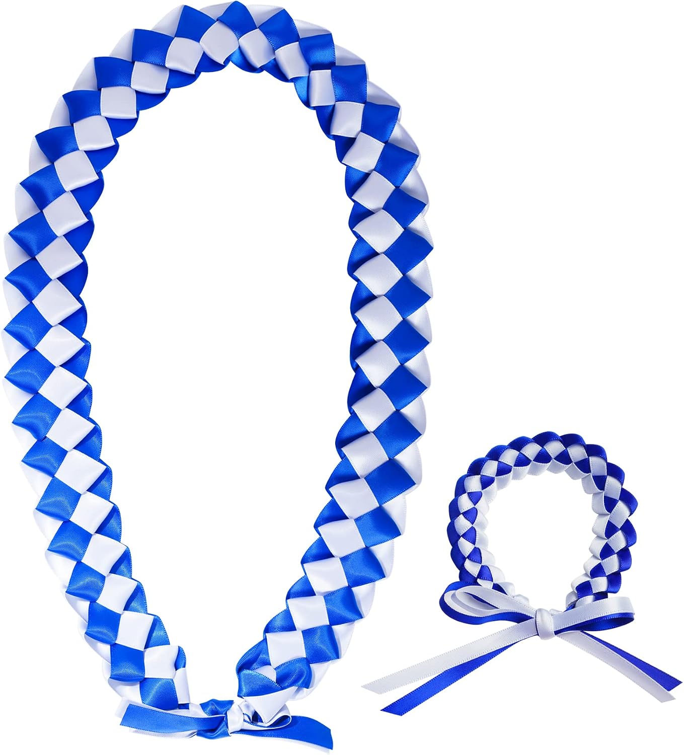 Amazon.com: SUMERSHA Graduation Ribbon Leis Braided Blue and White ...