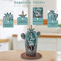 Vista 9 de Soporte para quemador de incienso de reflujo, cactus, cascada, decoración del hogar, porcelana, con varillas de incienso, varillas de incienso