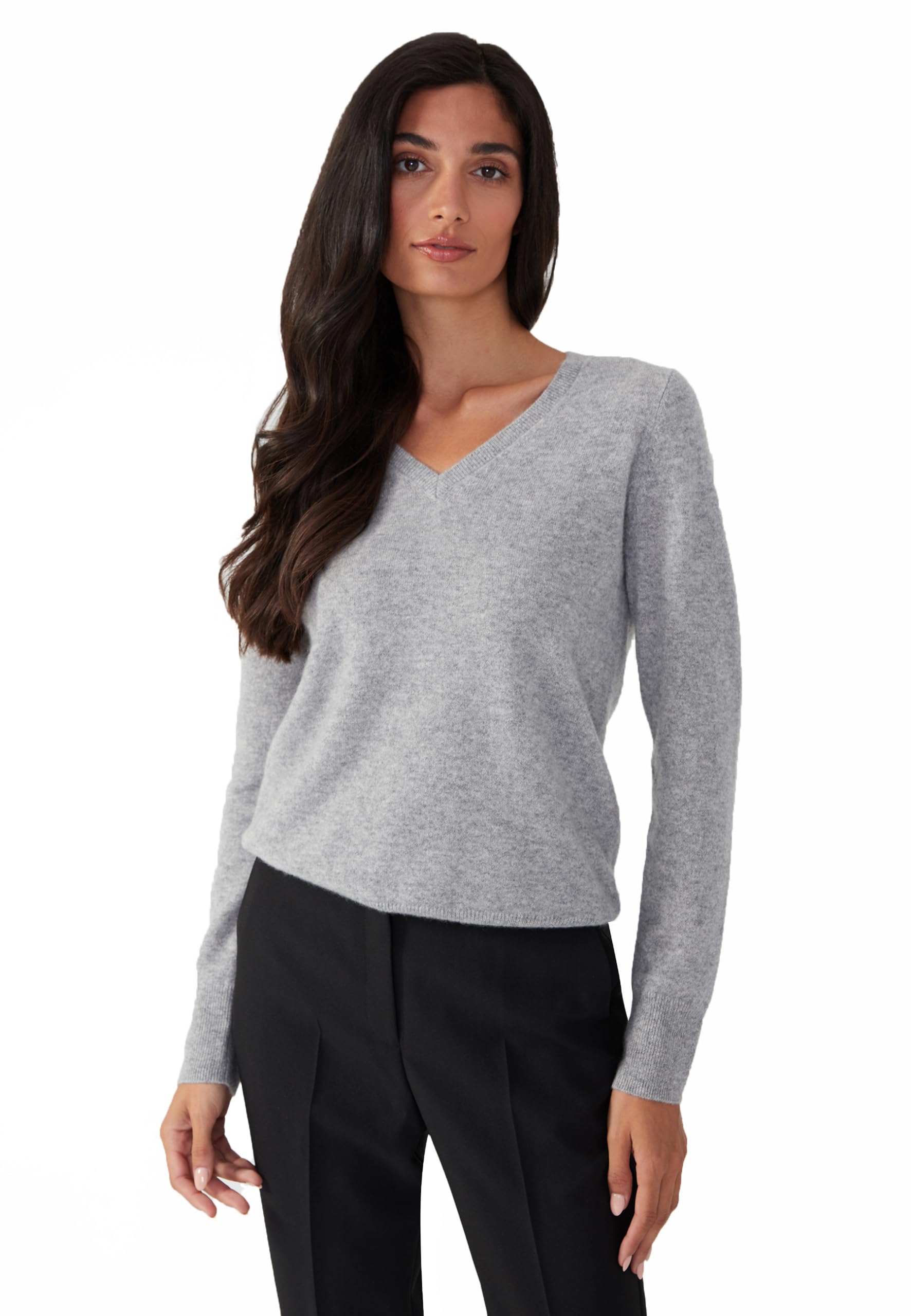Style & Republic Maglione da donna con scollo a V, elegante in 100% cashmere – Il tuo morbido maglione di alta qualità per momenti eleganti in autunno e inverno