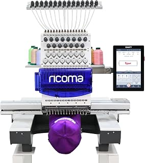 Ricoma Swift 1501 Commercial 15-Needle Embroidery Machine | 20.5"x13.8" embroidery area for Business, 1200SPM speed, 10.1" Touch Screen, Wi-Fi/USB, hat flat 3D, Auto Color Change & Trim