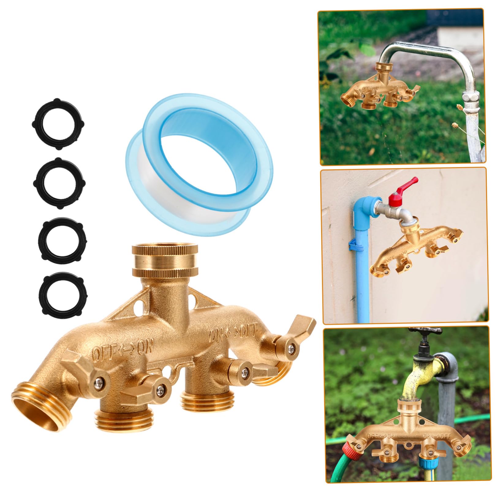 Holibanna 1juego Divisor De Manguera Ajustable De Vías para Jardín Conector Rápido De Adaptador De Manguera Herramienta Práctica para Riego Y Uso Exteriores