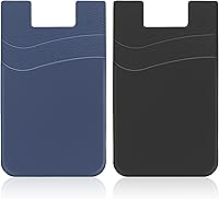 Vista 17 de Senose Soporte para tarjetas de teléfono, billetera para teléfono con doble bolsillo para la parte posterior del teléfono celular de silicona