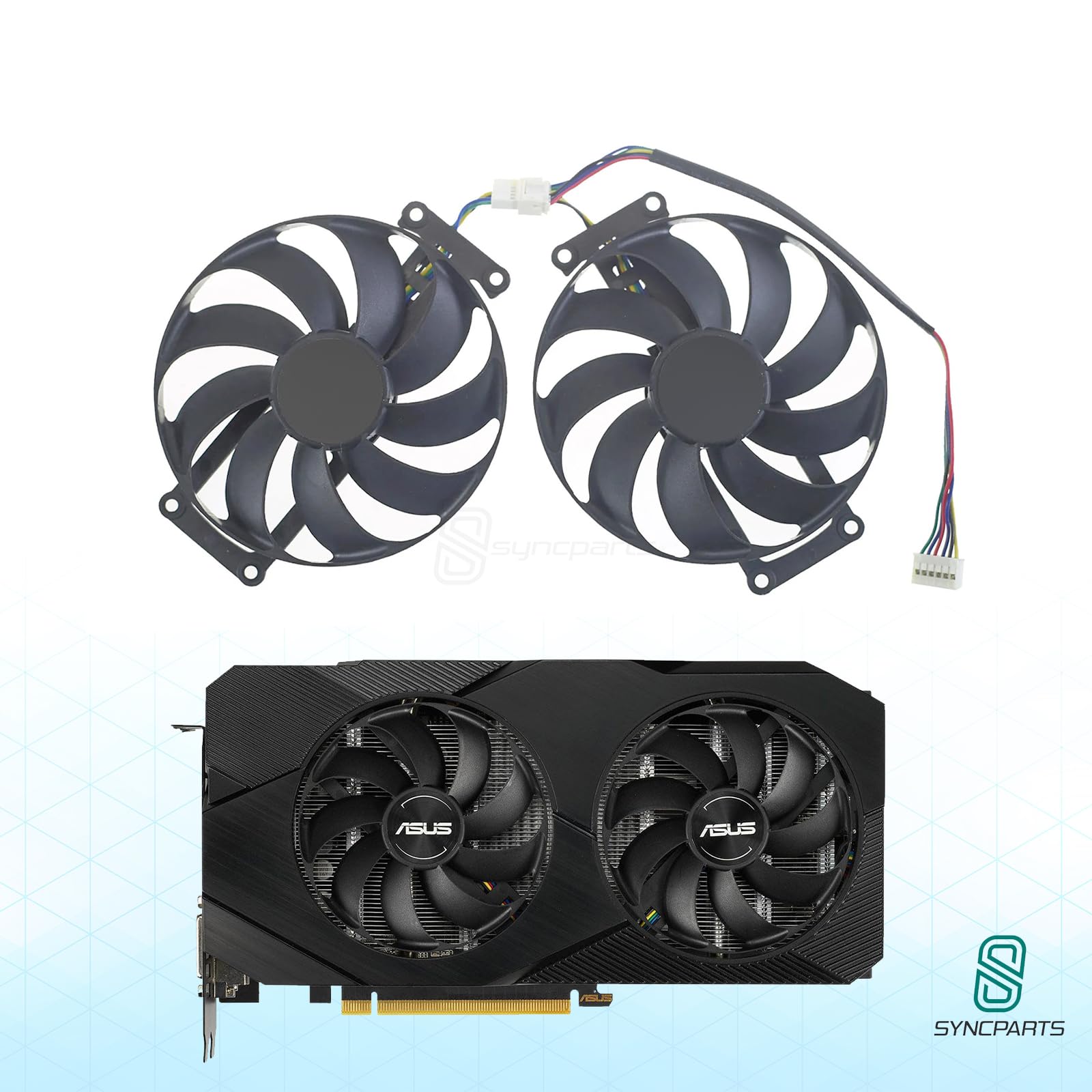 Lot de 2 ventilateurs de carte graphique pour Asus Dual RTX 2070 EVO V2, RTX 1660 EVO, ASUS Dual GeForce RTX 2060 SUPER EVO V2 87 mm