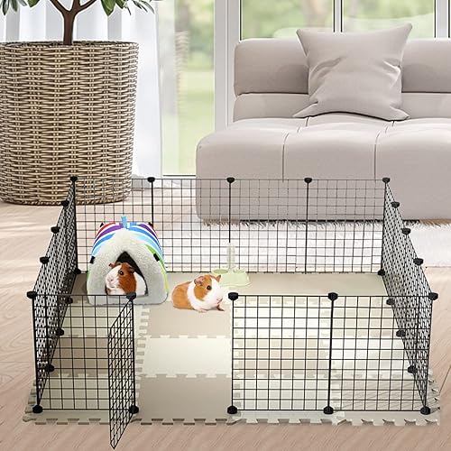 Miniatura 6 de Wontee Cama de conejillo de indias, escondite acogedor cueva para hámsters, ratas, erizo, jaula de cobayas, accesorios (grande, arcoíris)