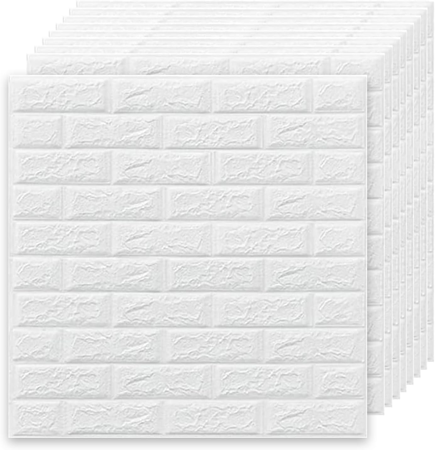 Faux Brick Tile 3D Strip Wall Panel, 10Pcs 3D Wall Panels