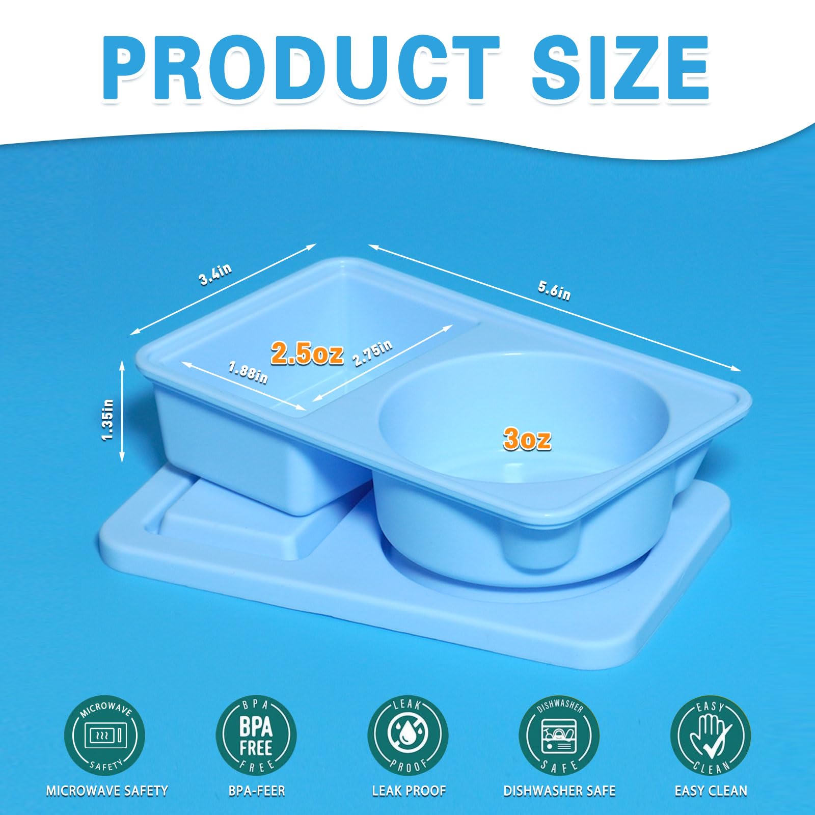 LCHLZZ 3 Pack Silicone Reusable Snack Containers with Lids, Double Compartment Snackle Box Container BPA-Free, Small Salad Dressing Sauce Condiment Container for Travel, Office, Picnic