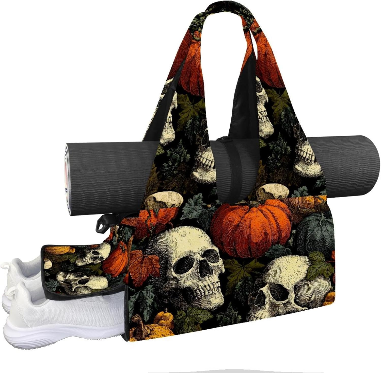 Yoga Mat Bag, Gym Workout Bag with Shoe Compartment, Love Hearts Pilates Bag for Women, Quick Access Storage Yoga Tote Bag for Sports Travel Office