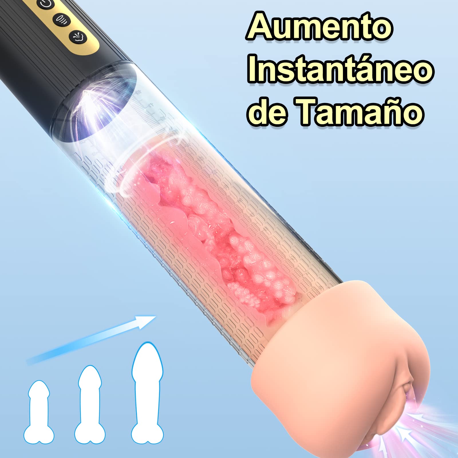 Succionador Masculino Masturbador Electrico - Bomba de Vacio con 4 Modos de Succión, Alargador para Pene Sexuales Juguetes Hombre
