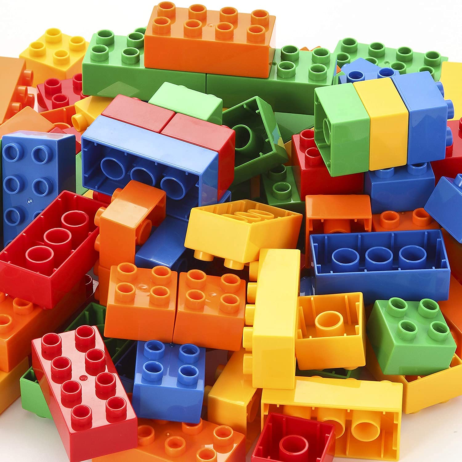 B&K 180 Pieces Big Building Blocks Classic Bricks 6 Colors | Large Building Bricks STEM Toy for Compatible with All Ages. (180 Pieces)
