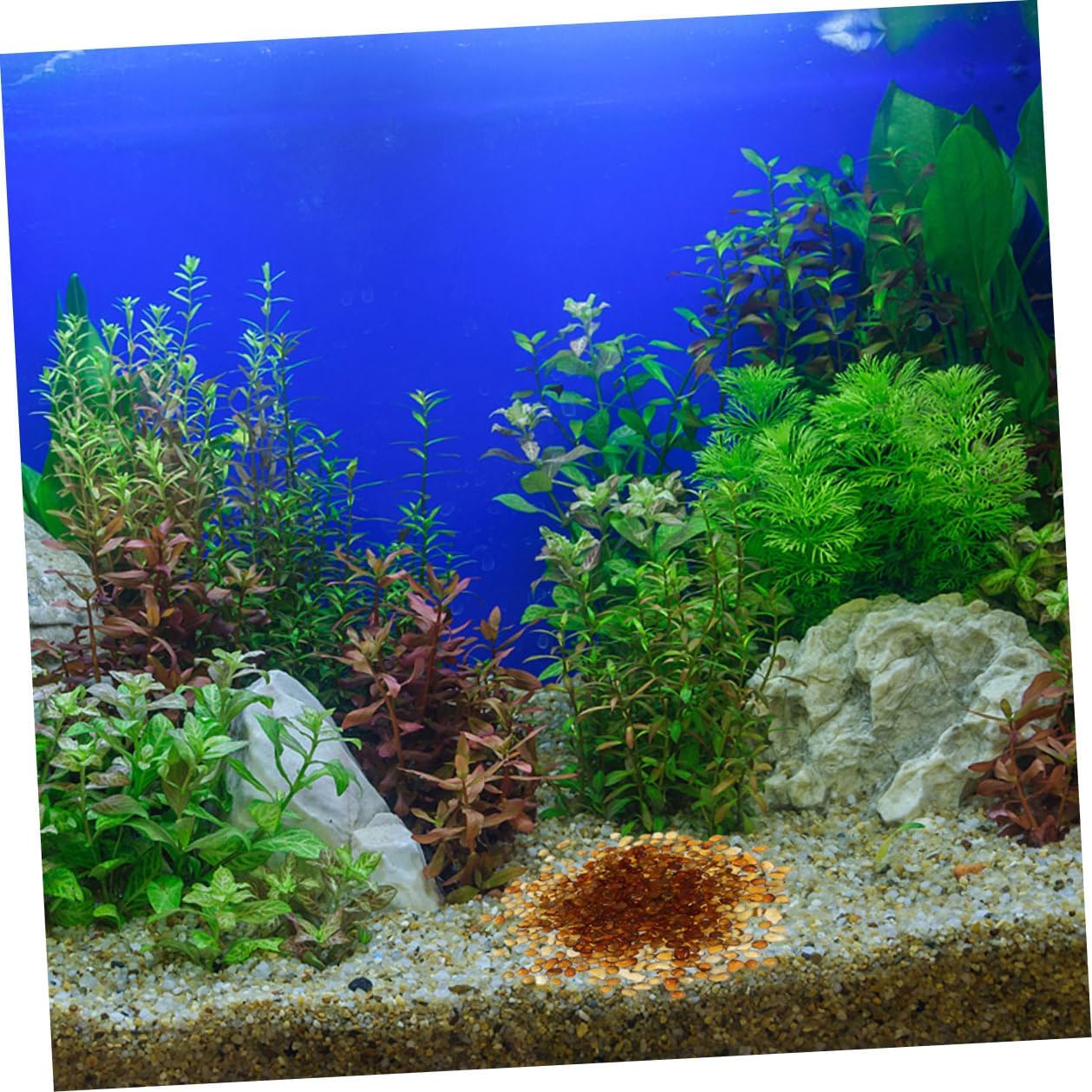 SUPVOX Colored Aquarium Gravel 500g (250g China Red + 250g Amber) Natural Polished Pebbles Fish Tank Substrate Landscaping Stones for Indoor Plants Terrarium Decor