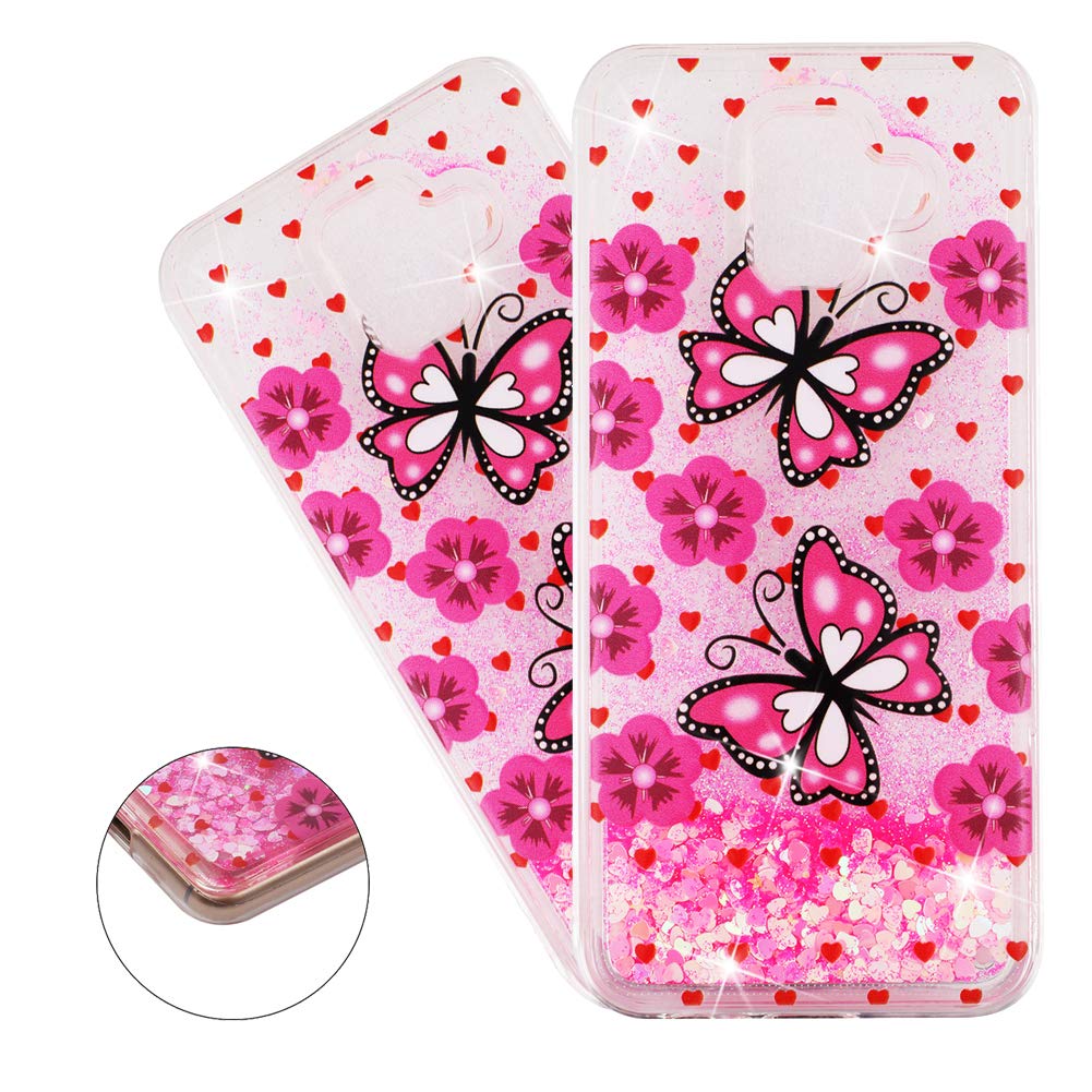 HMTECHUS Case for J6+ 2018 Glitter Liquid Sparkle Floating Shiny Quicksand Clear Soft TPU Silicone Shockproof Protective Bumper Thin Cover for Samsung Galaxy J6 Plus Bling High Heels XY