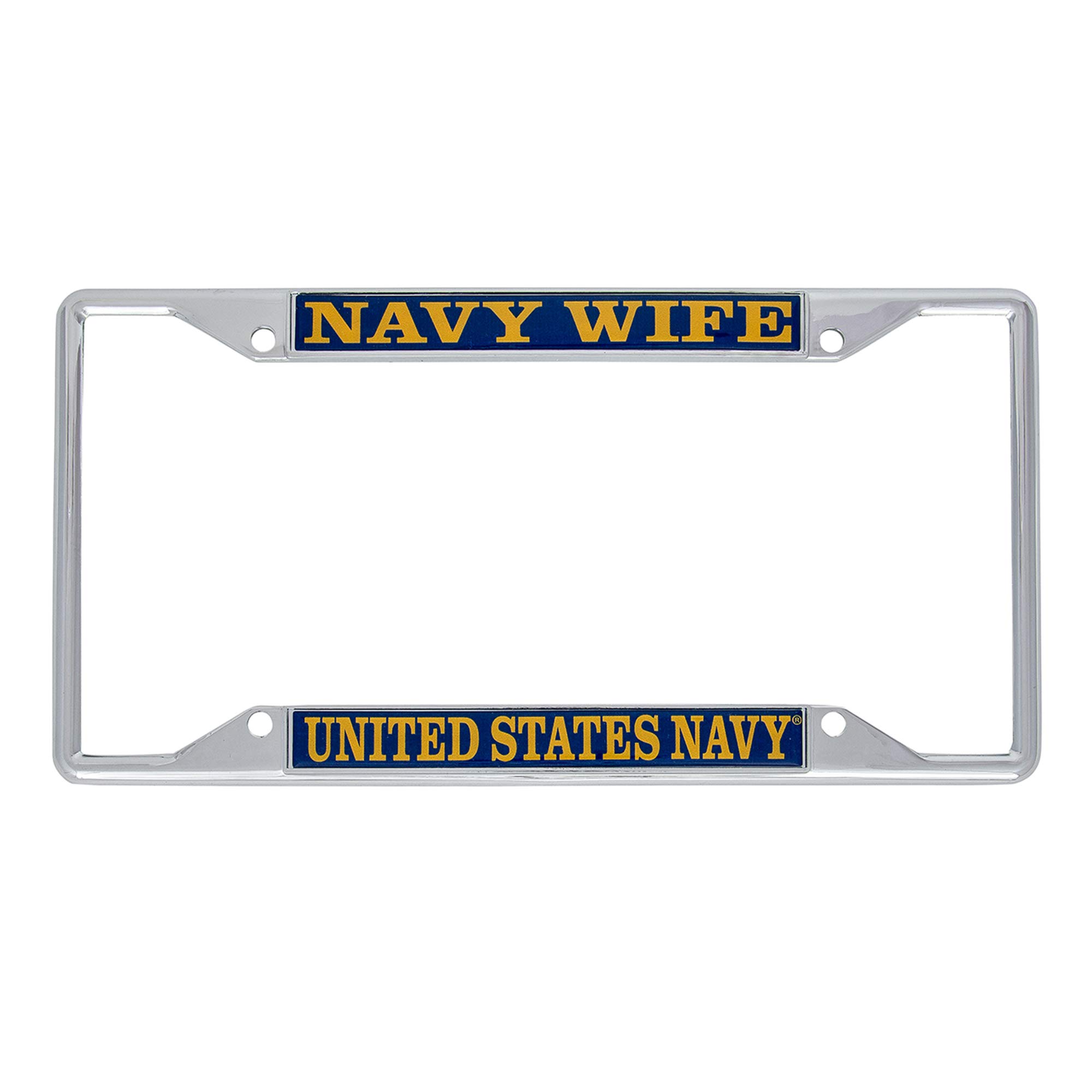Desert Cactus US Navy Car Accessories Wife Metal License Plate Frame and Tag Holder for Front or Rear of Vehicle