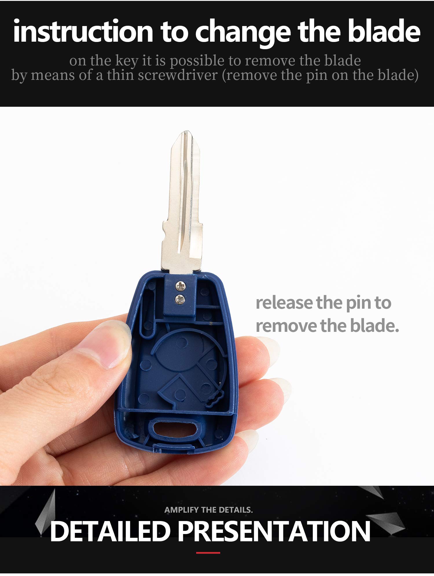 1-Button Shell Key Cover For Fiat Punto 188 & Seicento – Double Logo Style