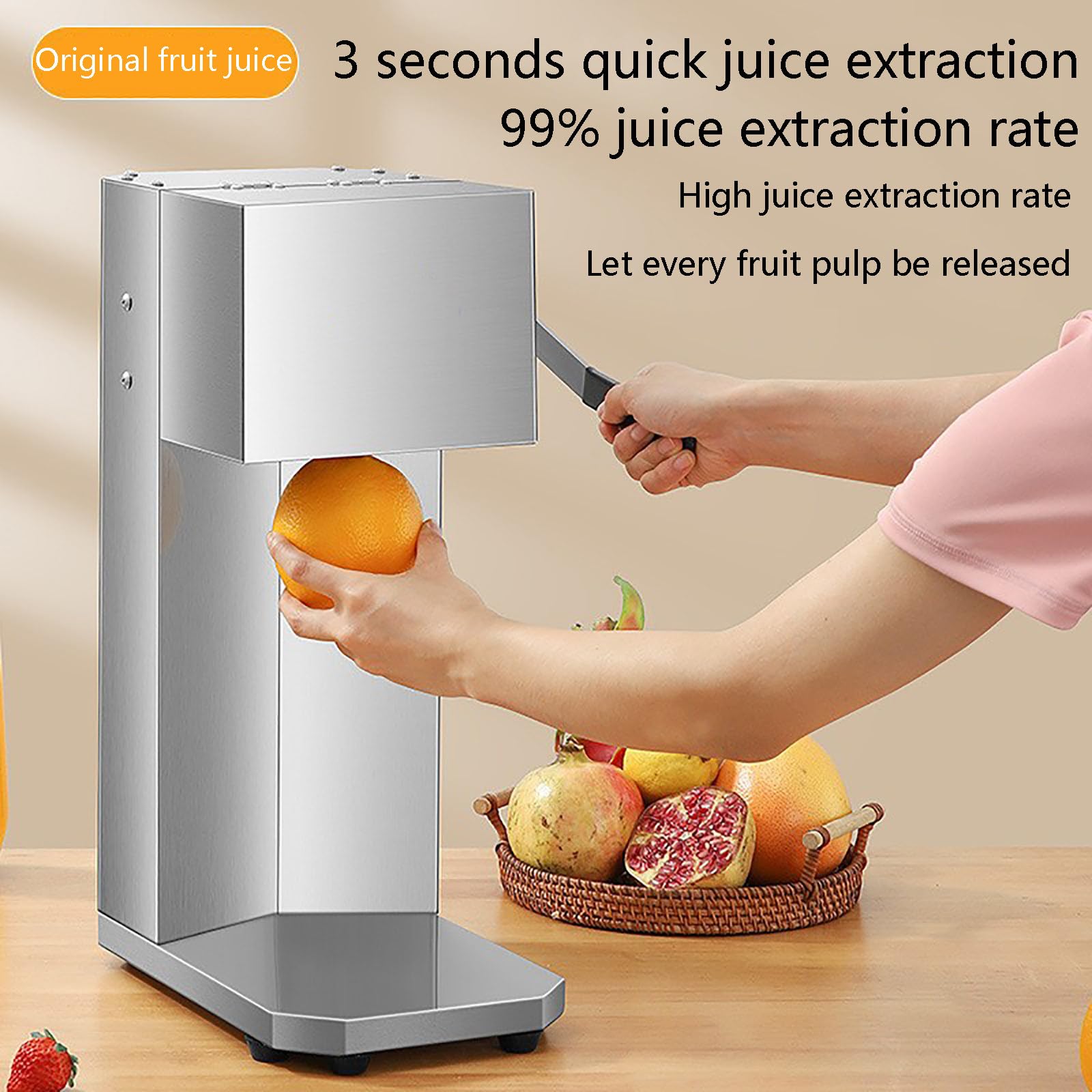 Extracteur de jus électrique pour Fruits Frais, Presse-Agrumes, Presse-Agrumes à jus Frais à Boire Directement, Presse-Agrumes Commercial pour Oranges, pastèques et Ananas.