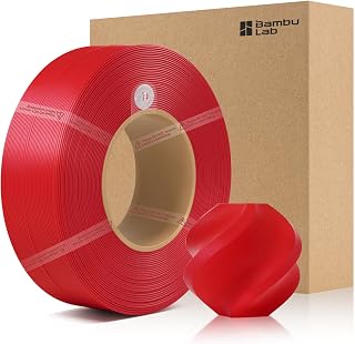 Bamboo Original 1.75MM ABS Refill Filament Good Heat & Freezing Resistance Eco Friendly with RFID for Bambu Lab X1,P1 P2S,H2D AMS 1KG +/- 0.03mm (Without Spool) (Red 40200)