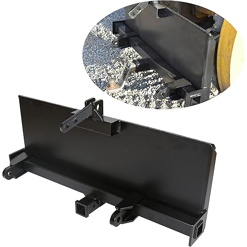 ECOTRIC Universal 3 Point Attachment Adapter Adjustable Width Lift Arms from 8" to 43" for Skid Steer Trailer Hitch Front Loader Case