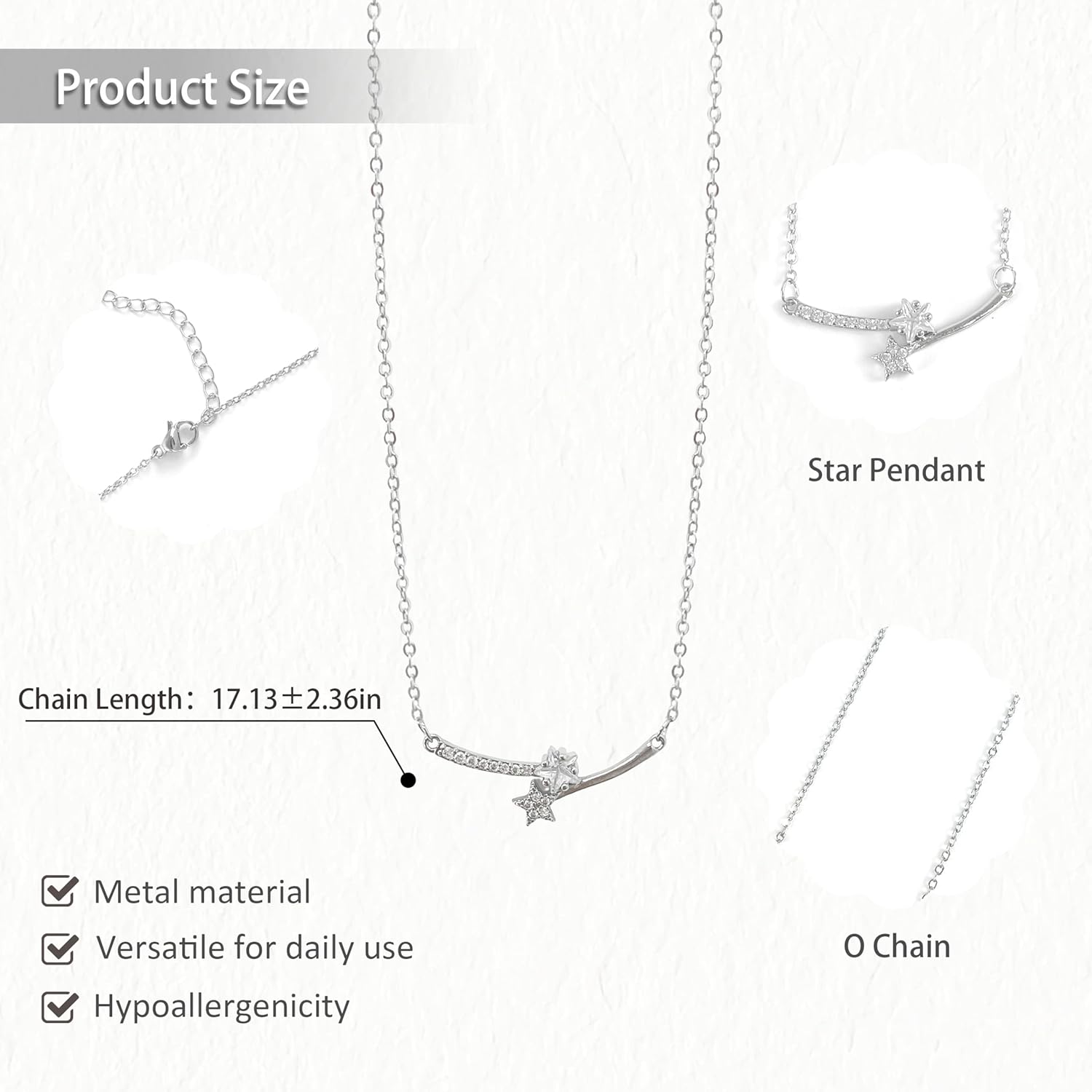 Two Piece Y2k Irregular Starlight Necklace for Women Snake Bone Chain Pendant Jewelry Collar Chain Blue - Image 2