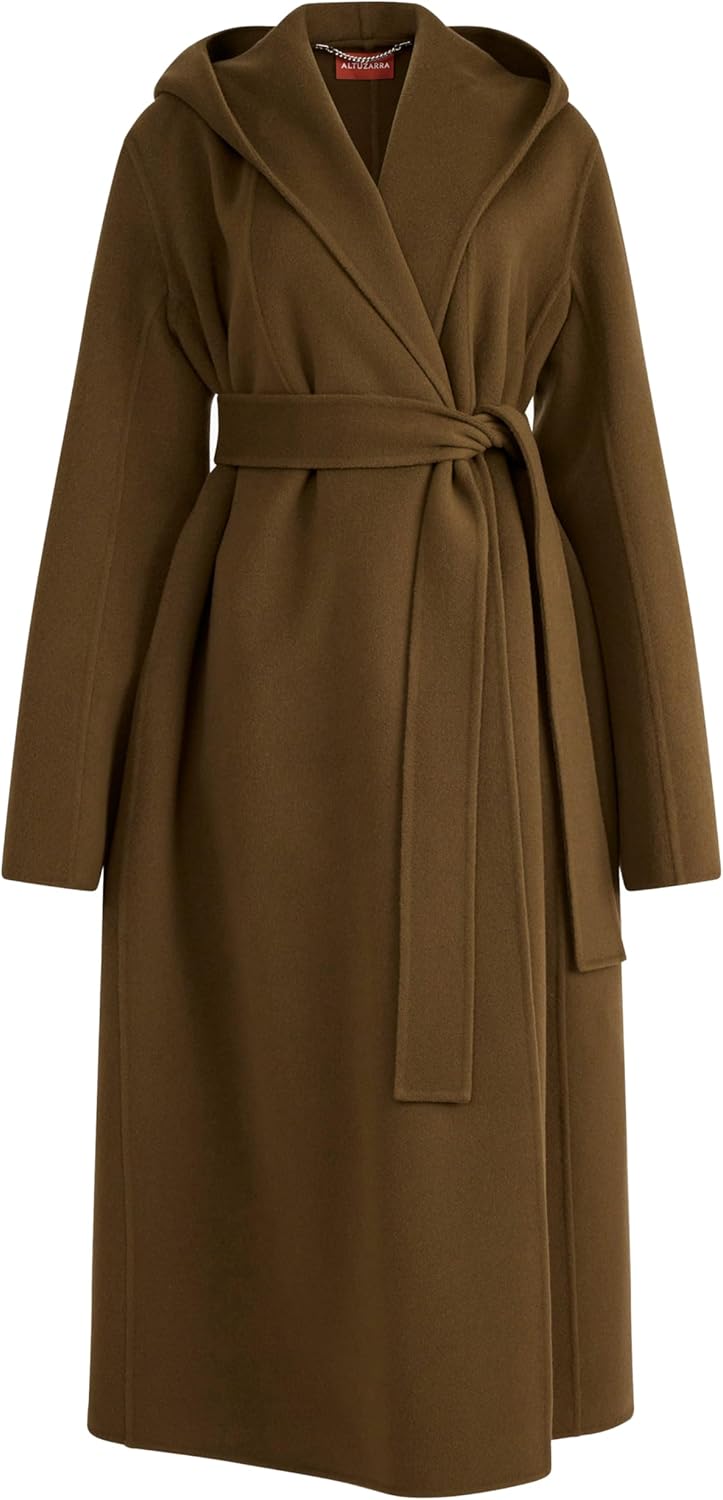 Altuzarra Cole Coat Olea – oversized shawl collar brown wool trench