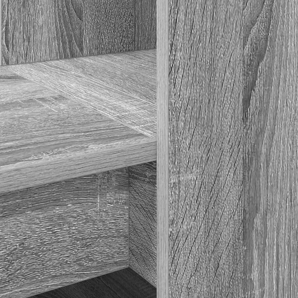 Moderner Schreibtisch mit Stauraum, Graues Sonoma, 122 x 67 x 145 cm, aus Holzwerkstoff mit Regalen und Fächern für Büroorganisation
