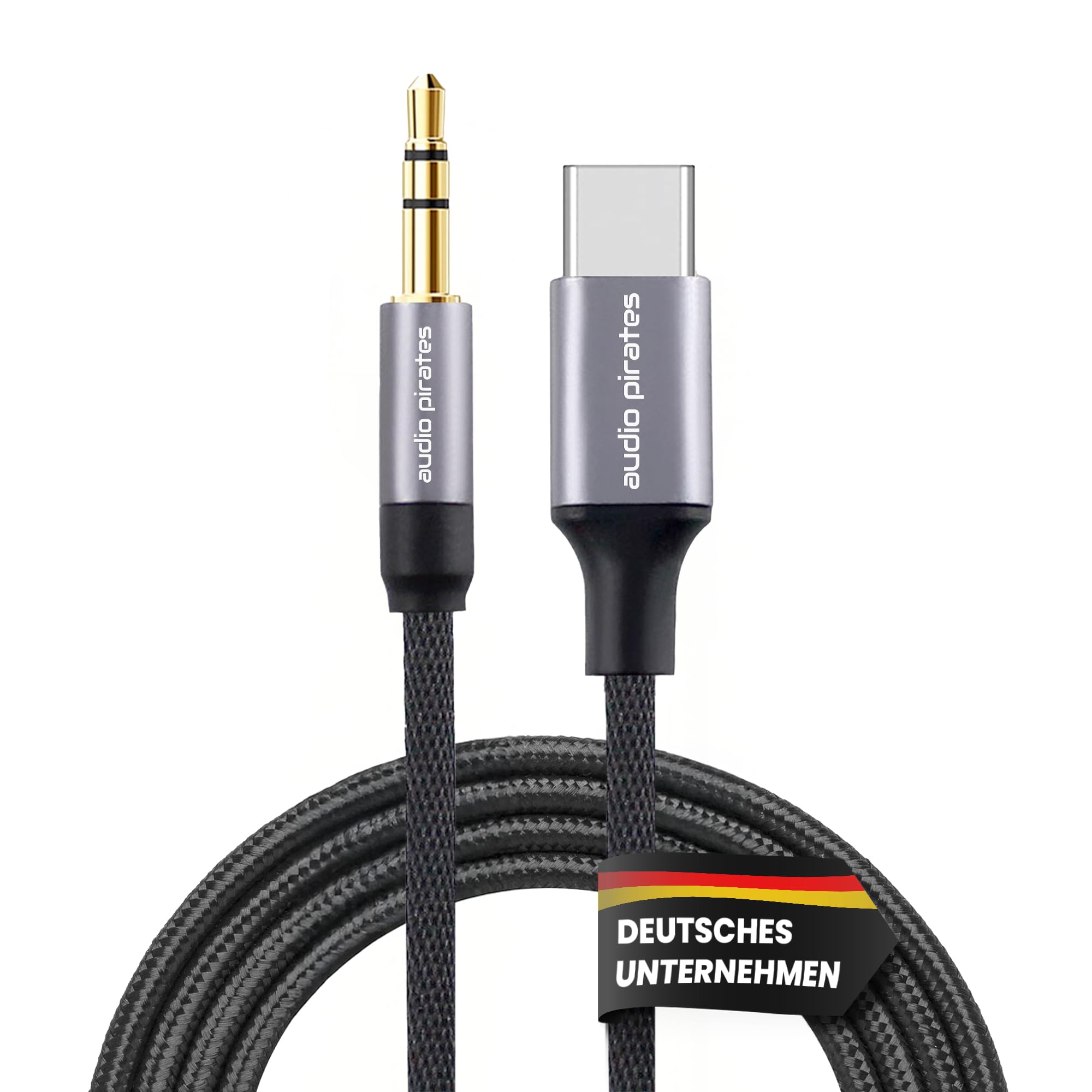 audio pirates HiFi USB-C auf Klinke Aux Kabel (2,0m) DAC | 3,5 mm Klinkenstecker | Nylon-Sleeve | Kompatibel mit iPhone 15/16/17 Pro/Max,Galaxy S26/S25/S24/S23/S22,iPad Pro | PERFORMANCE COLLECTION