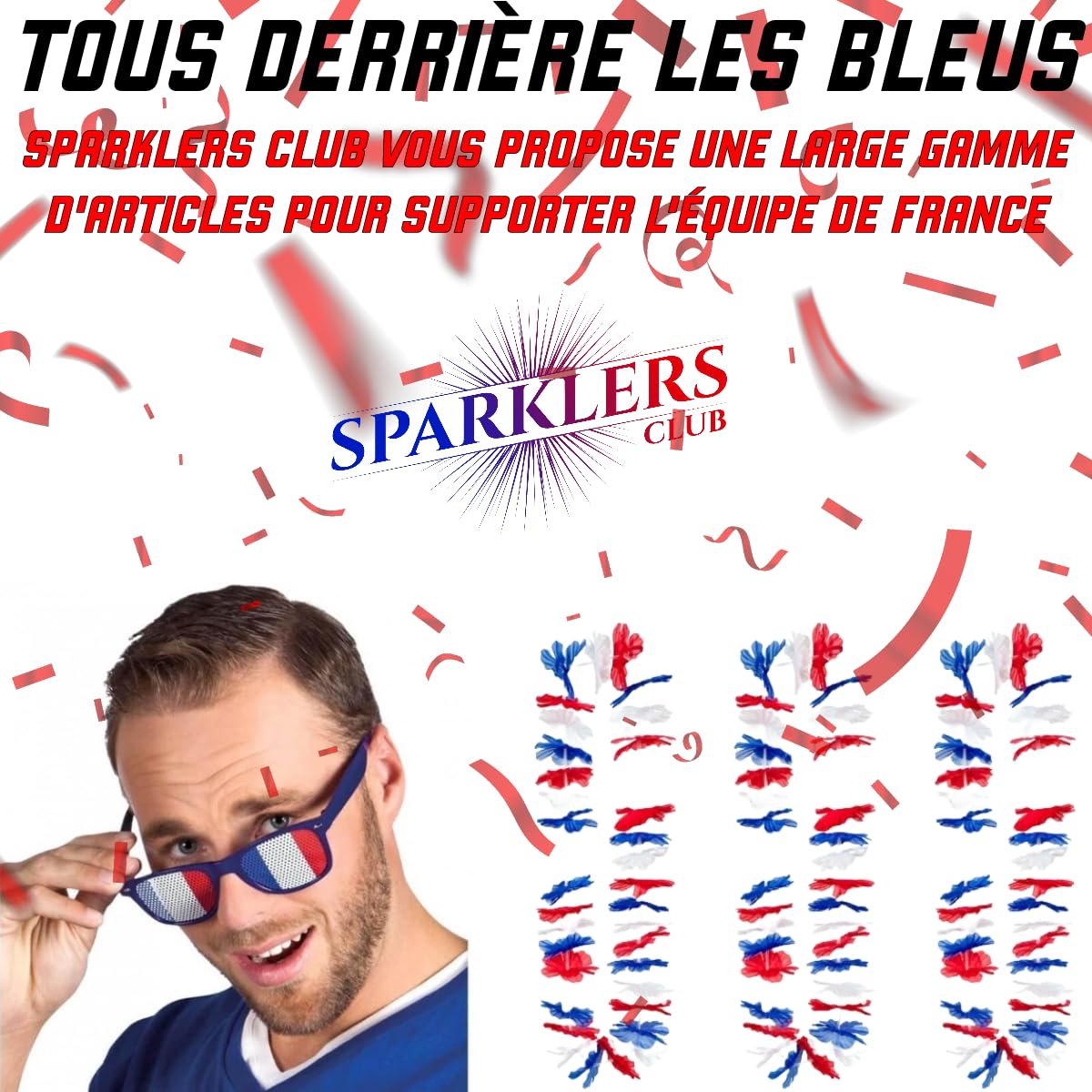 Maquillage Tricolore x4 Bleu Blanc Rouge en Stick pour Supporter l'Équipe de France
