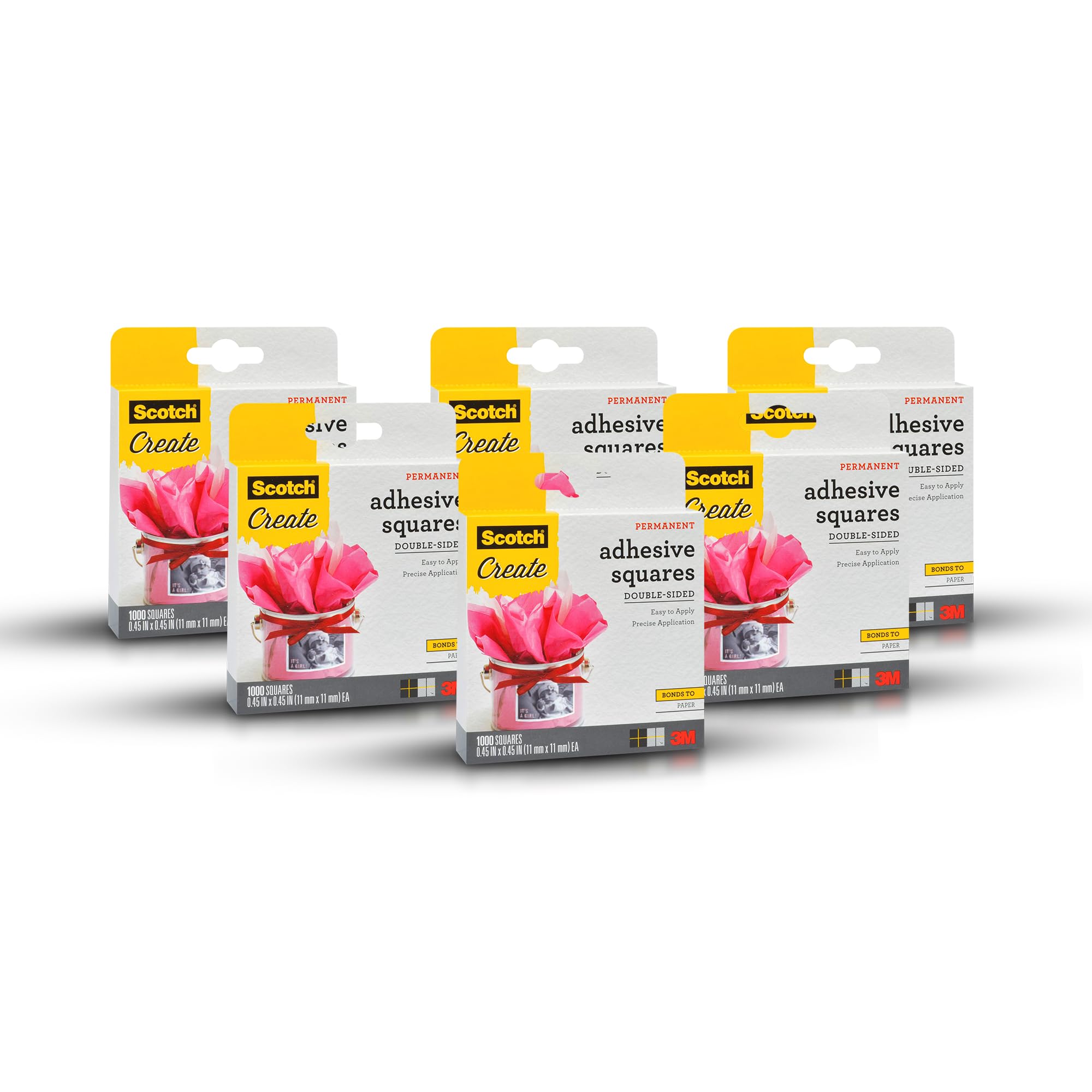 Scotch Photo Splits, Double-Sided Adhesive Squares, Acid-Free, Photo Safe, 1000 Count (Pack of 6)