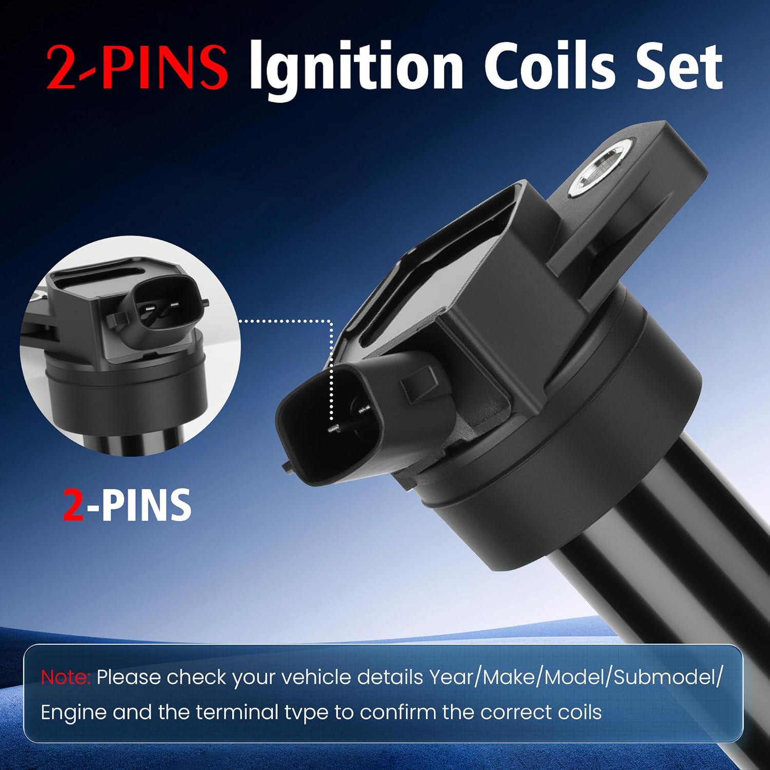Set of 4 Ignition Coil Pack (2-pin) and Iridium Spark Plugs Compatible with Hyundai Elantra 2012-2016 1.8L 4 Cyl, Tucson 2014-2020 2.0L 4 Cyl & for Kia Soul 2012-2019 2.0L 4 Cyl, UF651 C1804 5C1861