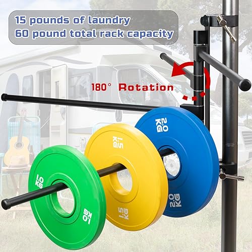 Miniatura 4 de Estante de secado de ropa para caravana, aluminio, accesorios de acero inoxidable 304, versátil, sin perforaciones, antioxidante, para escaleras,