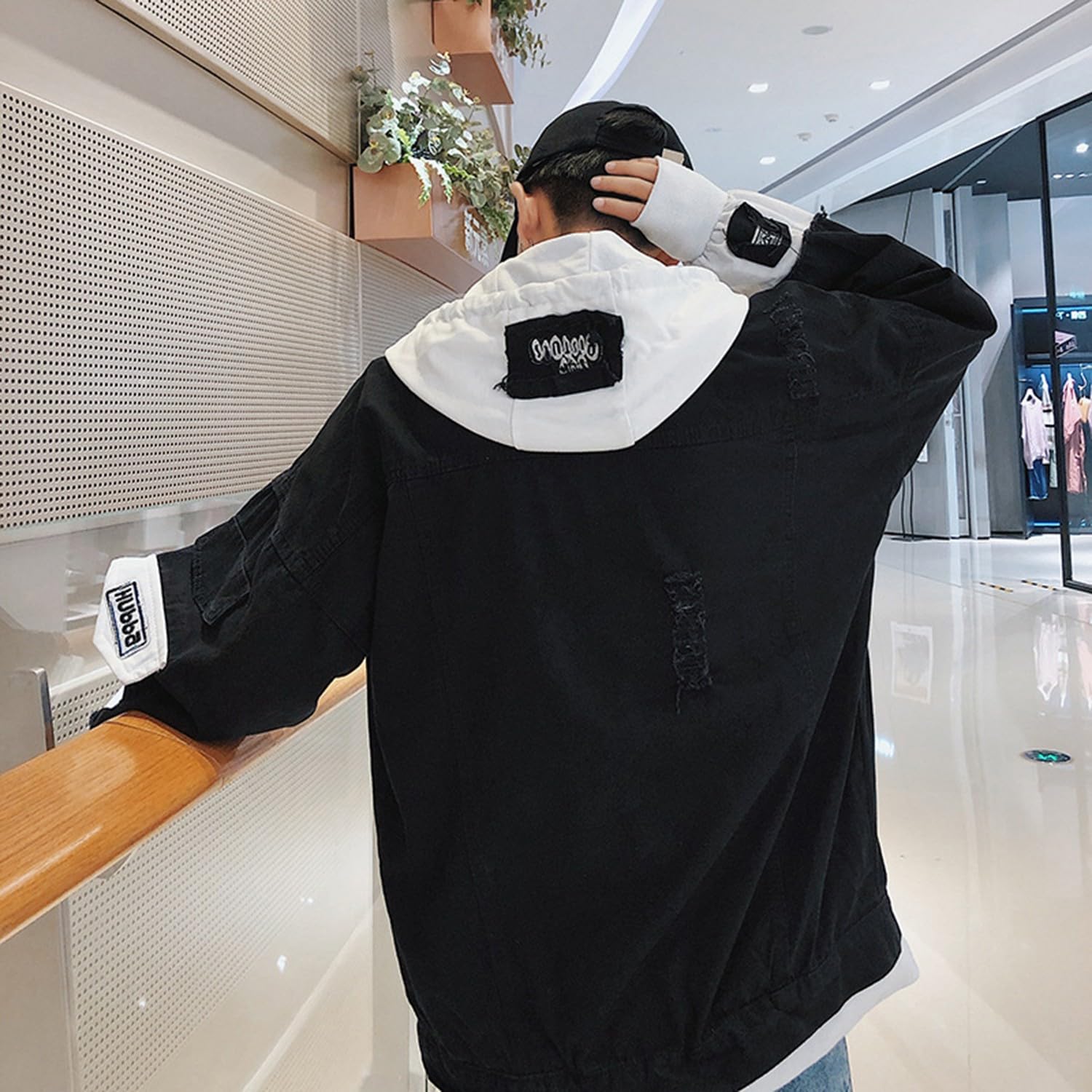 Anime Jeansjacke Hoodie Denim Jacket Langarm Trucker Jacke Übergangsjacke Frühling Herbst Kapuzenjacke Mantel für Damen Mädchen