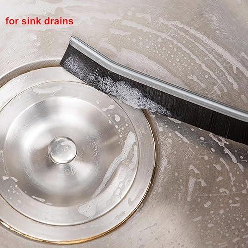 Miniatura 3 de Paquete de 3 cepillos de limpieza de huecos, cepillo de limpieza de hendiduras, cepillo limpiador de lechada de azulejos, cepillo de cerdas duras