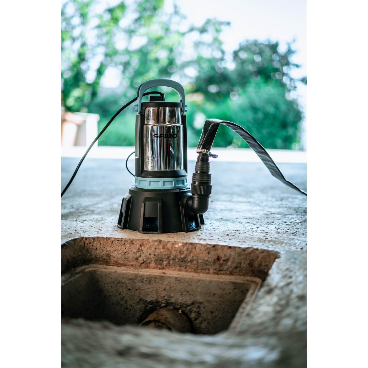 Pompe d’Évacuation Eaux Chargées Spid’O SPICONCEPT ECA 550 - Flotteur AquaSensor - 550 W - Débit 15 m³/h - Passage 35 mm