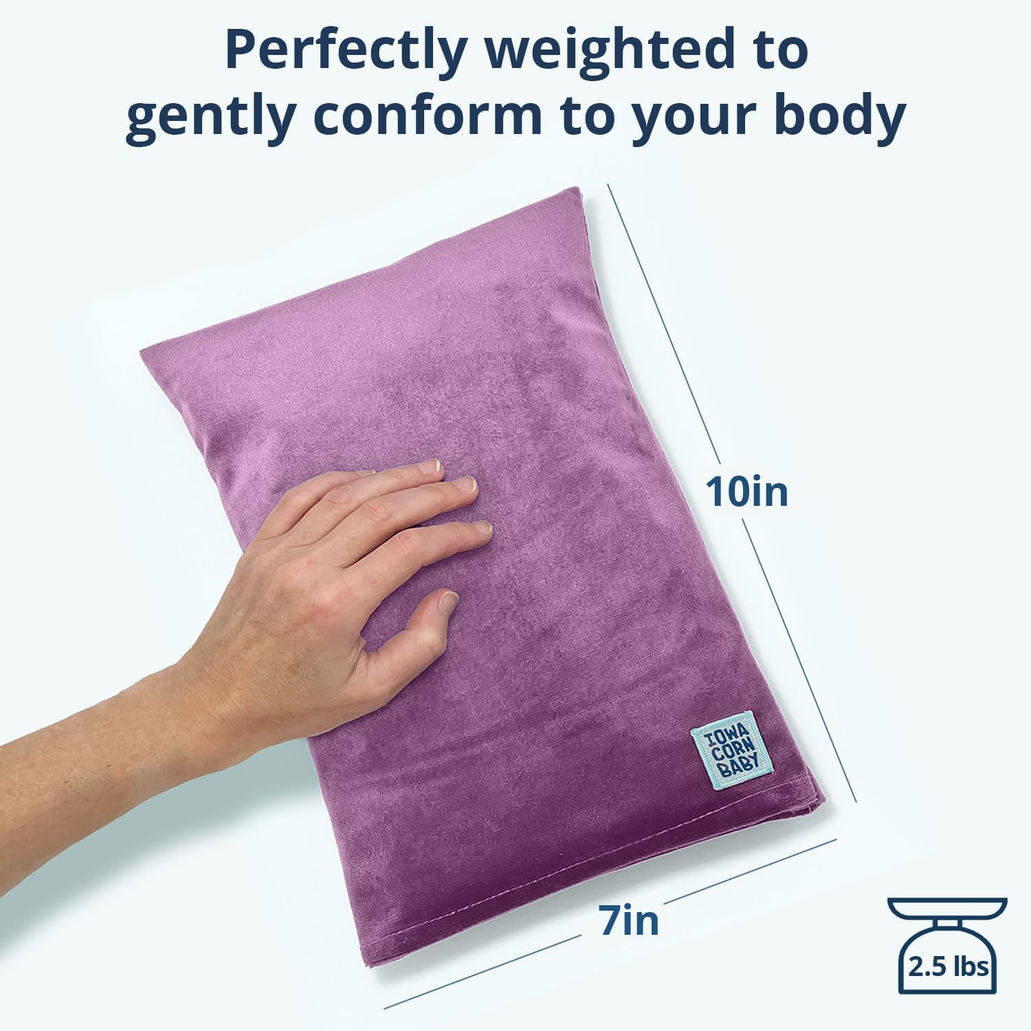 Microwave Heating Pad (with Removable Cover) – Weighted Microwavable Moist Heat Therapy Pad for Back, Neck, Shoulders, and Cramps – Portable, Reusable Cold or Warm Compress, 10" x 7", 2.5lbs - Image 7