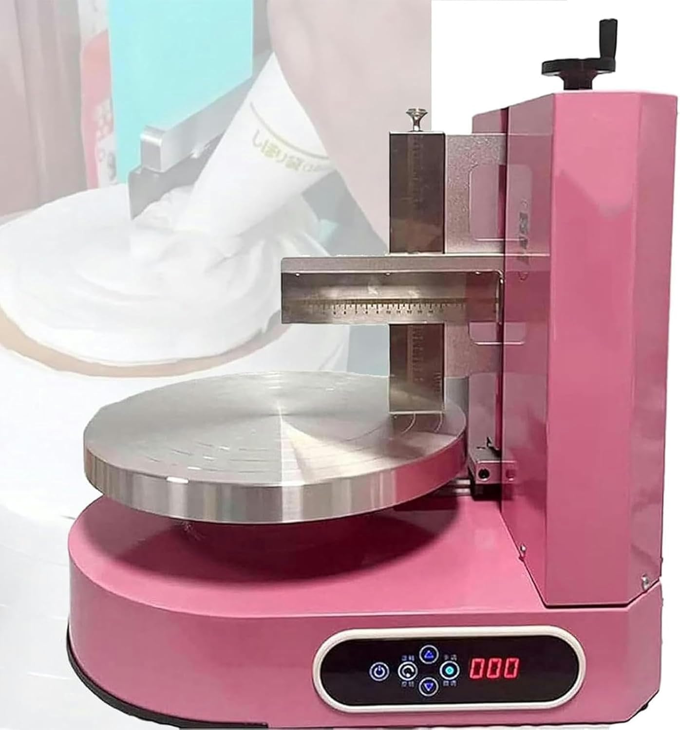 Automatic Cake Straightening Machine, Birthday Cake Cream Soft Coating Automatic Decoration Machine, Easy to Clean, Suitable for Cakes from 4 to 12 Inches~/