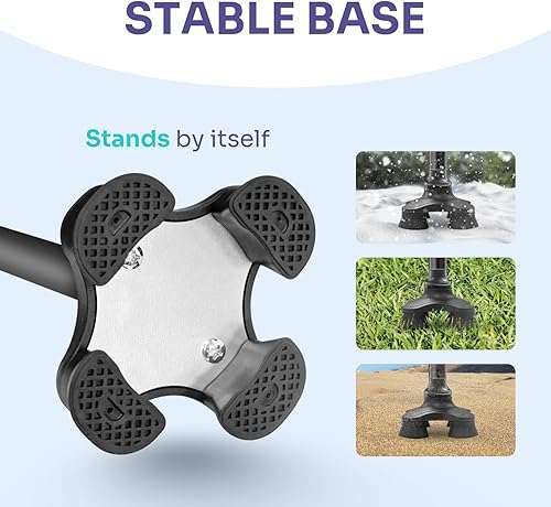 Miniatura 7 de Conkote Bastón de caminar para hombres y mujeres, plegable, ajustable, plegable, bastón de pie, punta de pivote, resistente  Bastones plegables para