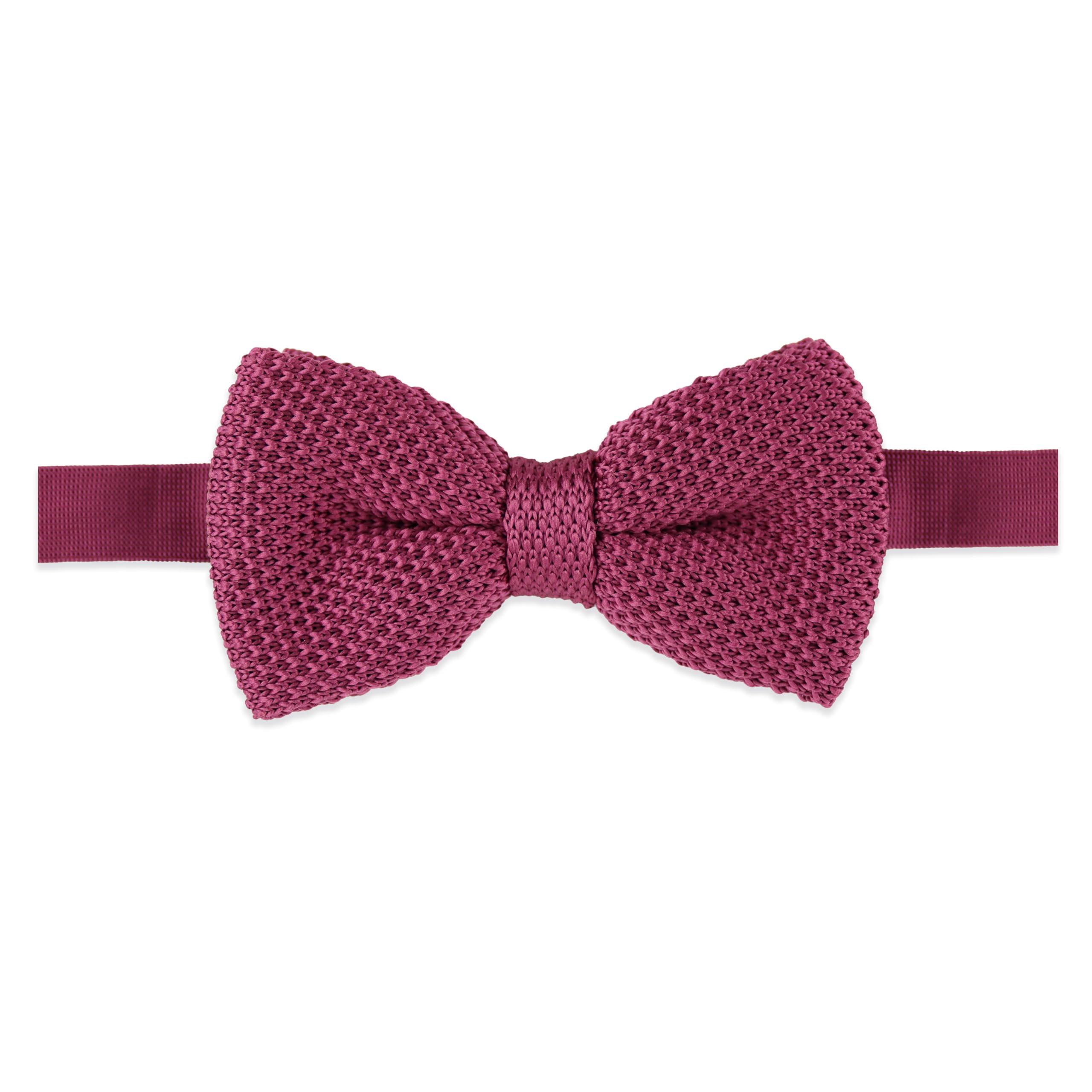 The Gents Lab Dark Pink Childrens Adjustable Pre-Tied Knitted Bow Tie In 100% Polyester - Many Colours - For Age 3 To 12 (Dark Pink)