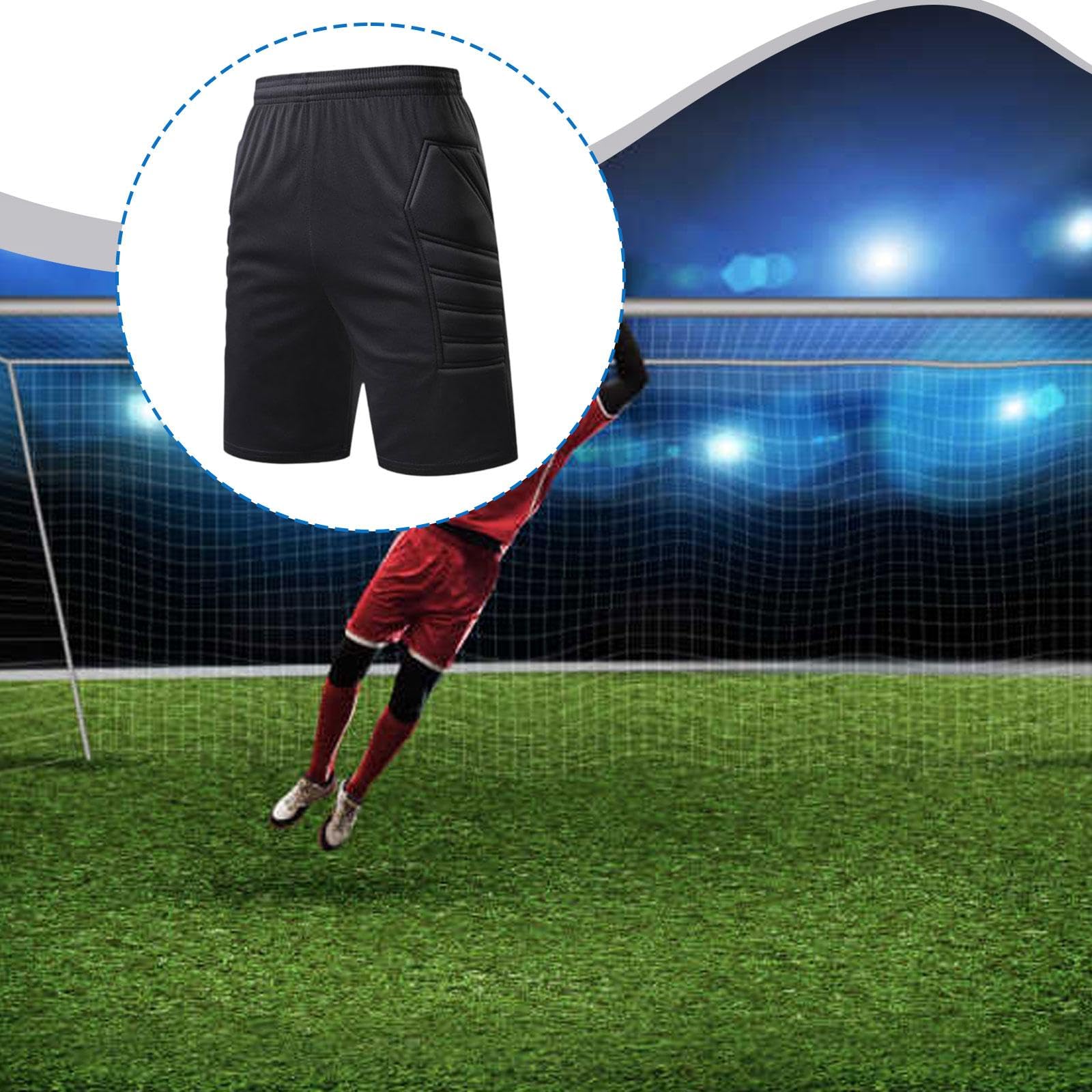 Milageto Short de Protection de Gardien de But de Football Polyvalent et Respirant avec Rembourrage en éponge