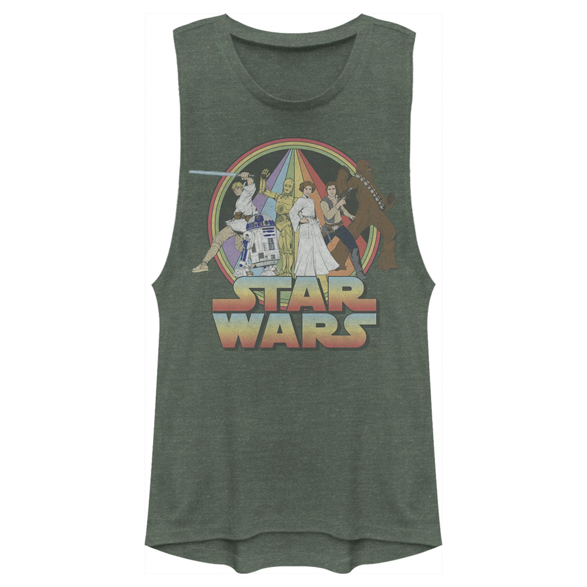 Camisa Star Wars psicodélica que no deforma verde jaspeado S mujer 3