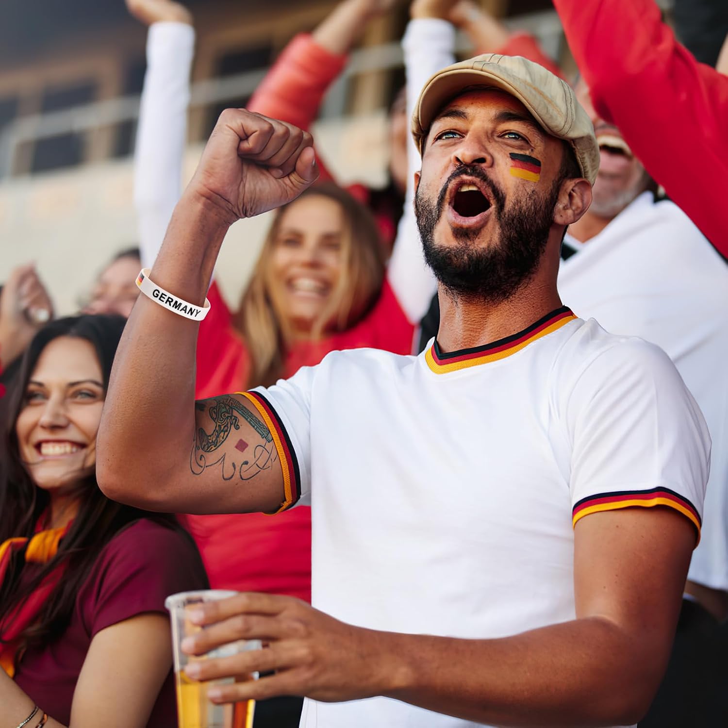EXCEART Germany Flag Printed Silicone Wristband for Sports Fans Comfortable One Size Fits Most Ideal for Football Matches and International Games