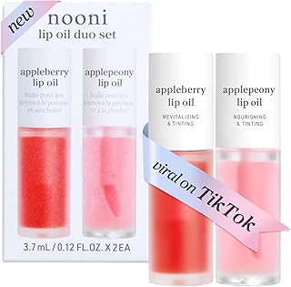 Korean Lip Oil Set - Appleberry & Applepeony - Long-Lasting, Moisturizing, Revitalizing - Waterproof, No Peel Off, Stocking Stuffers (3EA, 0.12 fl oz)