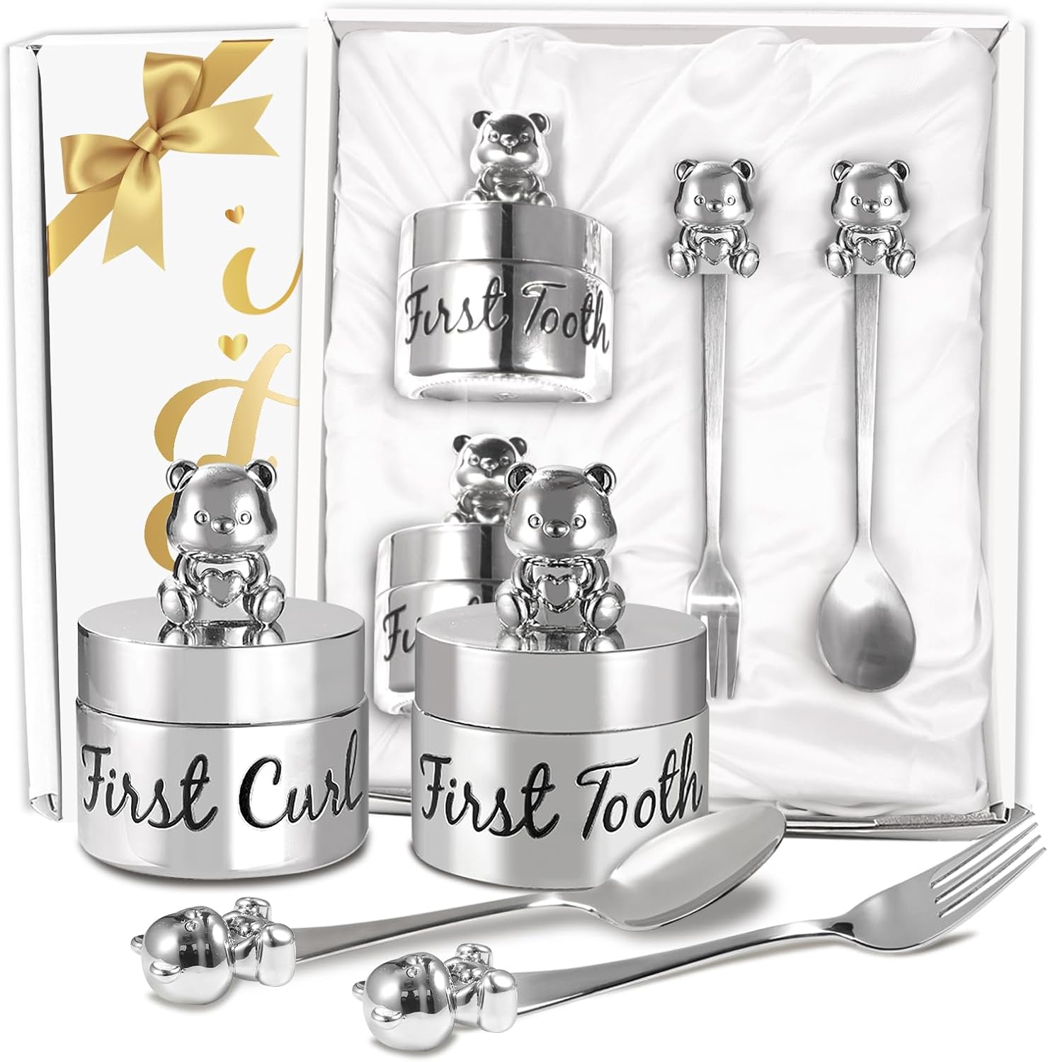 Amazon.com: Baby's First Curl and First Tooth Keepsake Box, Adorable ...