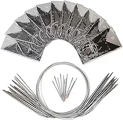 UCDRMA Conjunto de Agulhas de Tricô Circulares 32 Pol. Kit de Tricô de Meia para Iniciantes, Agulhas de Tricô de Metal Magic Loop 11 Tamanhos Agulhas de Tricô Redondas com Cabo Agu (11 Tamanho 1,5-5,5