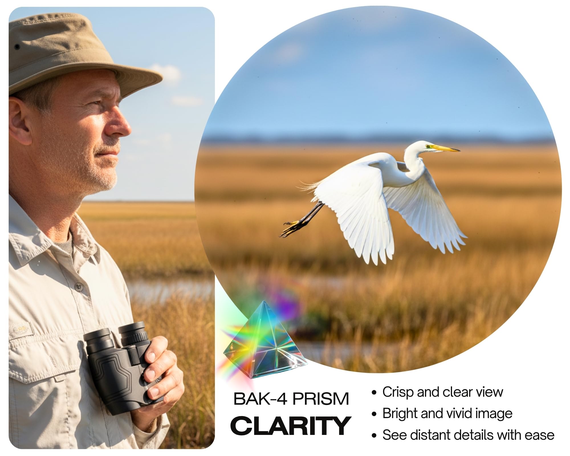 Hontry Binocolo per Adulti e Bambini, Compatto Binocolo 12x25 per Birdwatching, Teatro e Concerti, Safari e Viaggi