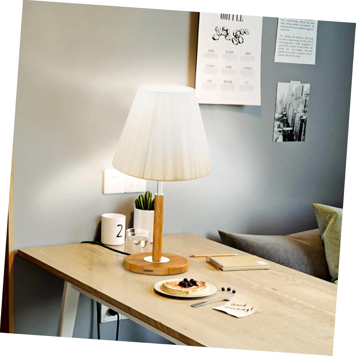 MERRYHAPY Pleated Cloth Lampshade Light Softening Shade for Table Ceiling Lamps Home Decor Accessory for Rooms