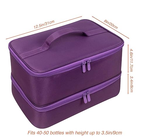 Miniatura 7 de ButterFox Organizador grande de esmalte de uñas, soporte para estuche de almacenamiento, se adapta a secadora de lámpara de uñas y 40-50 botellas de