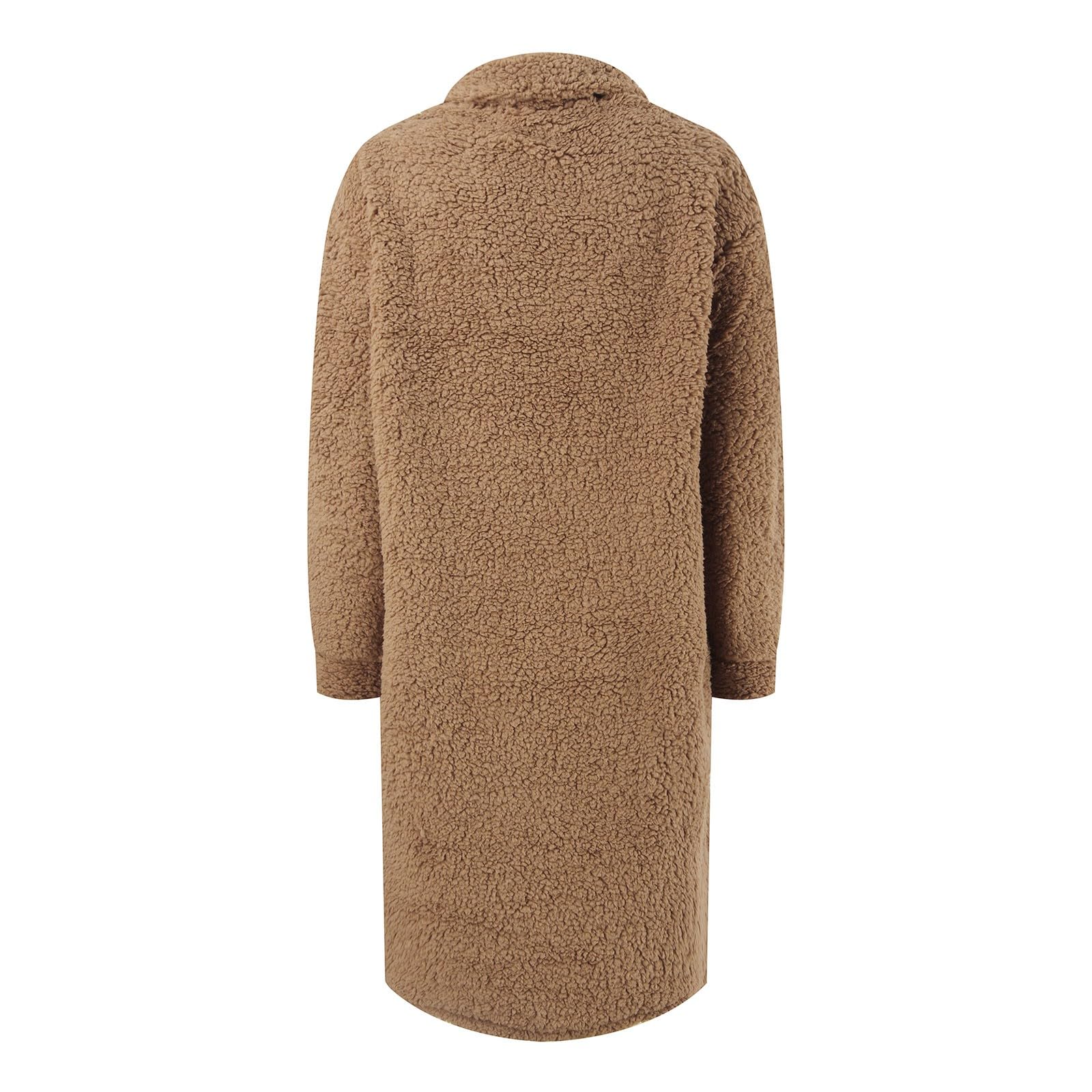 Generisch Chaqueta de forro polar para mujer, suéter abrigos de invierno para mujer, chaqueta de forro polar, cárdigan de manga larga, sudaderas, frente abierto, ropa exterior